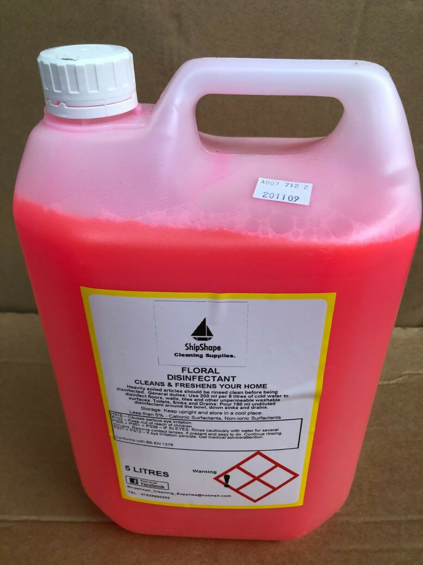 8 X 5L Bottles Of Industrial Strength Floral Disinfectant