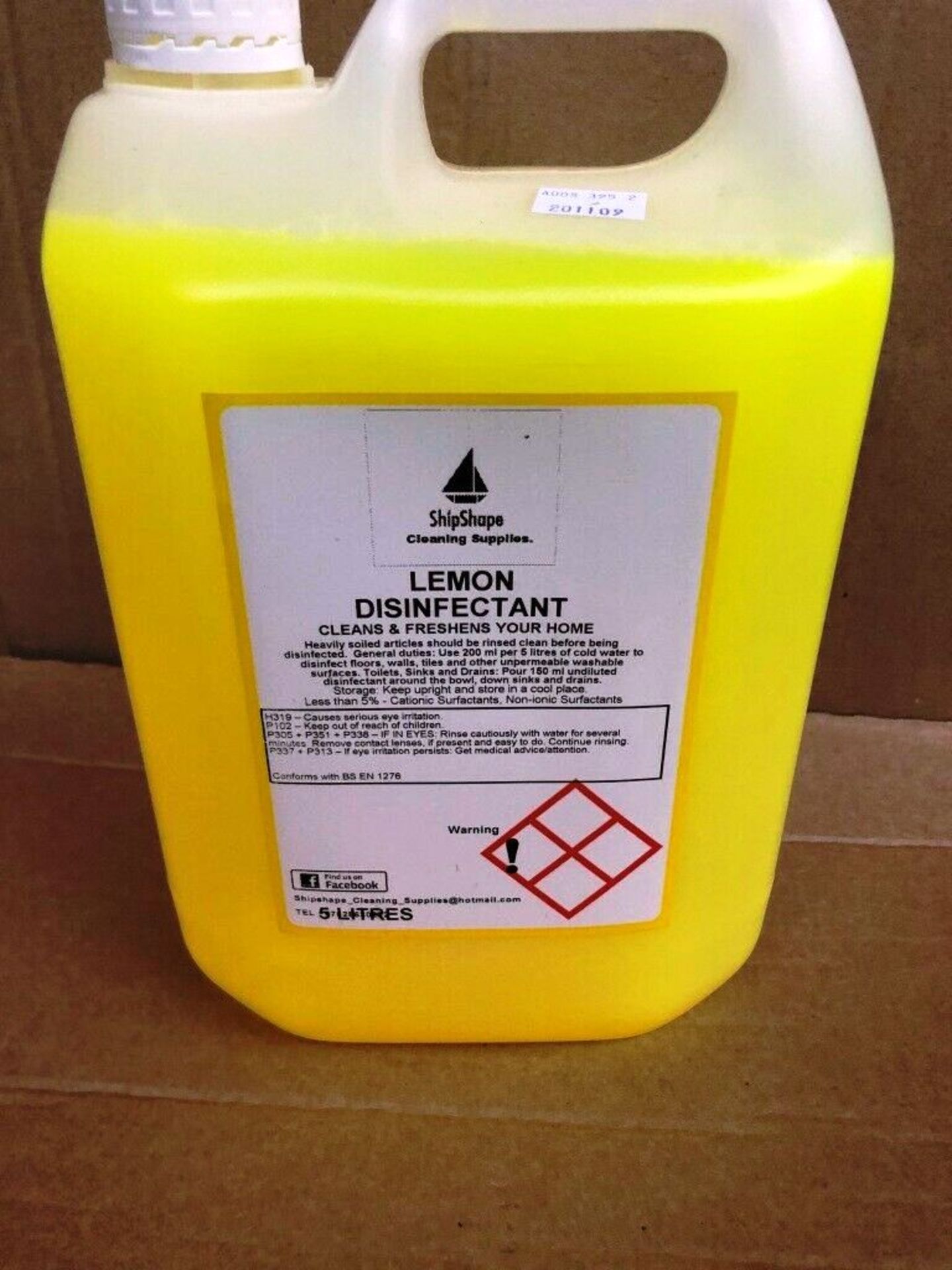 12 X 5L Bottles Of Industrial Strength Lemon Disinfectant