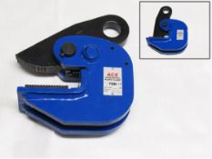 2 pairs x 1 ton horizontal plate lifting clamp 0-30mm swl is when used as a pair (hlc1)