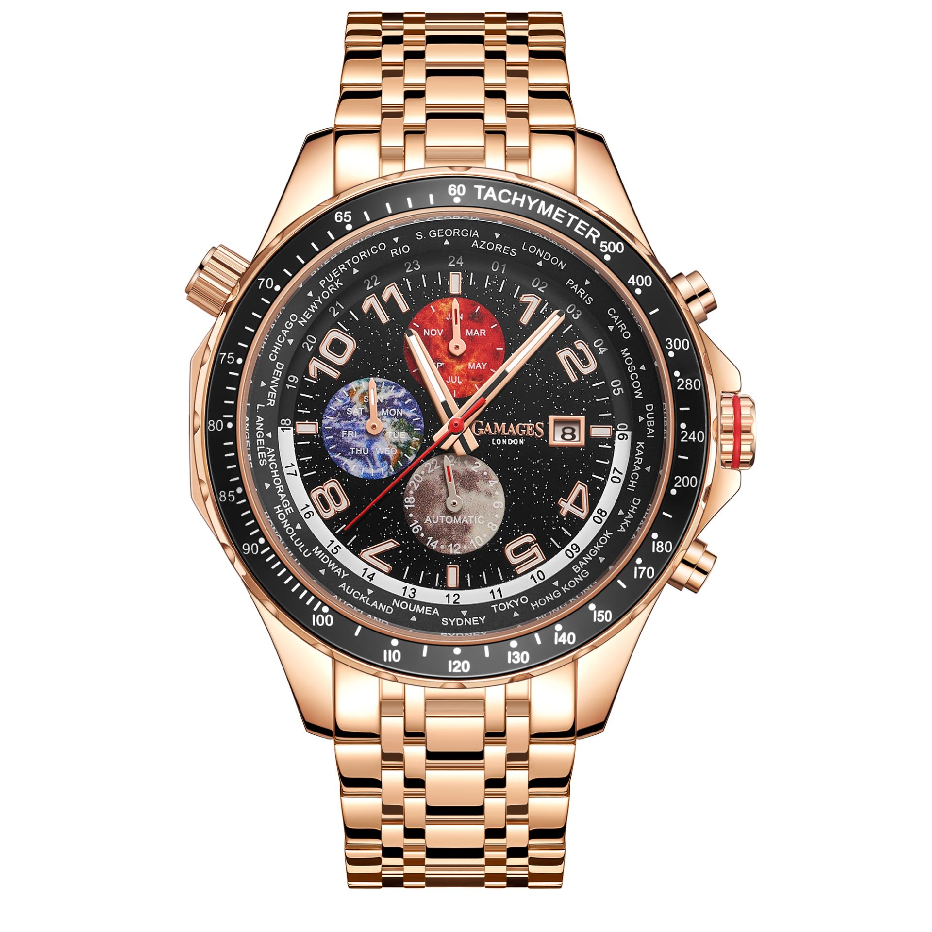 Limited Edition Hand Assembled GAMAGES Astronomer Automatic Rose – 5 Year Warranty & Free Delivery