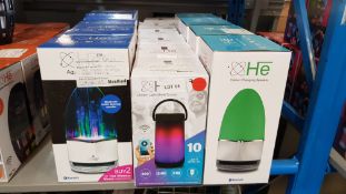 15 Items - 5 X He Aqua Speaker, 6 X He Lantern Light Show Speaker & 4 x He Colour Changing Sp...