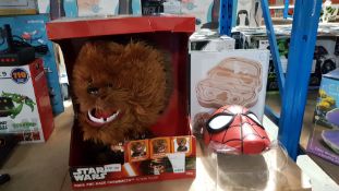 3 Items - 1 X Star Wars Roar And Rage Chewbacca, 1 X Storm Trooper Cheese Board & 1 X Spiderm...