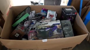 Contents Of Large Box - Mixed Lot To Include Mini Power Buggy, Neon Cactus Light, Plasma Ball...
