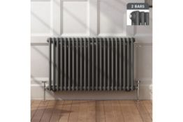 NEW & BOXED 600x1008mm Anthracite Double Panel Horizontal Colosseum Traditional Radiator. RRP ...