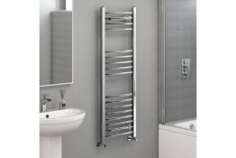 New & Boxed 1200X400Mm - 20Mm Tubes - Chrome Curved Rail Ladder Towel Radiator. Nc1200400.Our ...