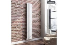 NEW & BOXED 1800x300mm Gloss White Double Flat Panel Vertical Radiator.RRP £349.99.RC236.Made ...