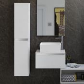 NEW (N105) Carino 300mm 2 Door Wall Hung Tall Unit - White Gloss. RRP £309.99. Fully handlel...