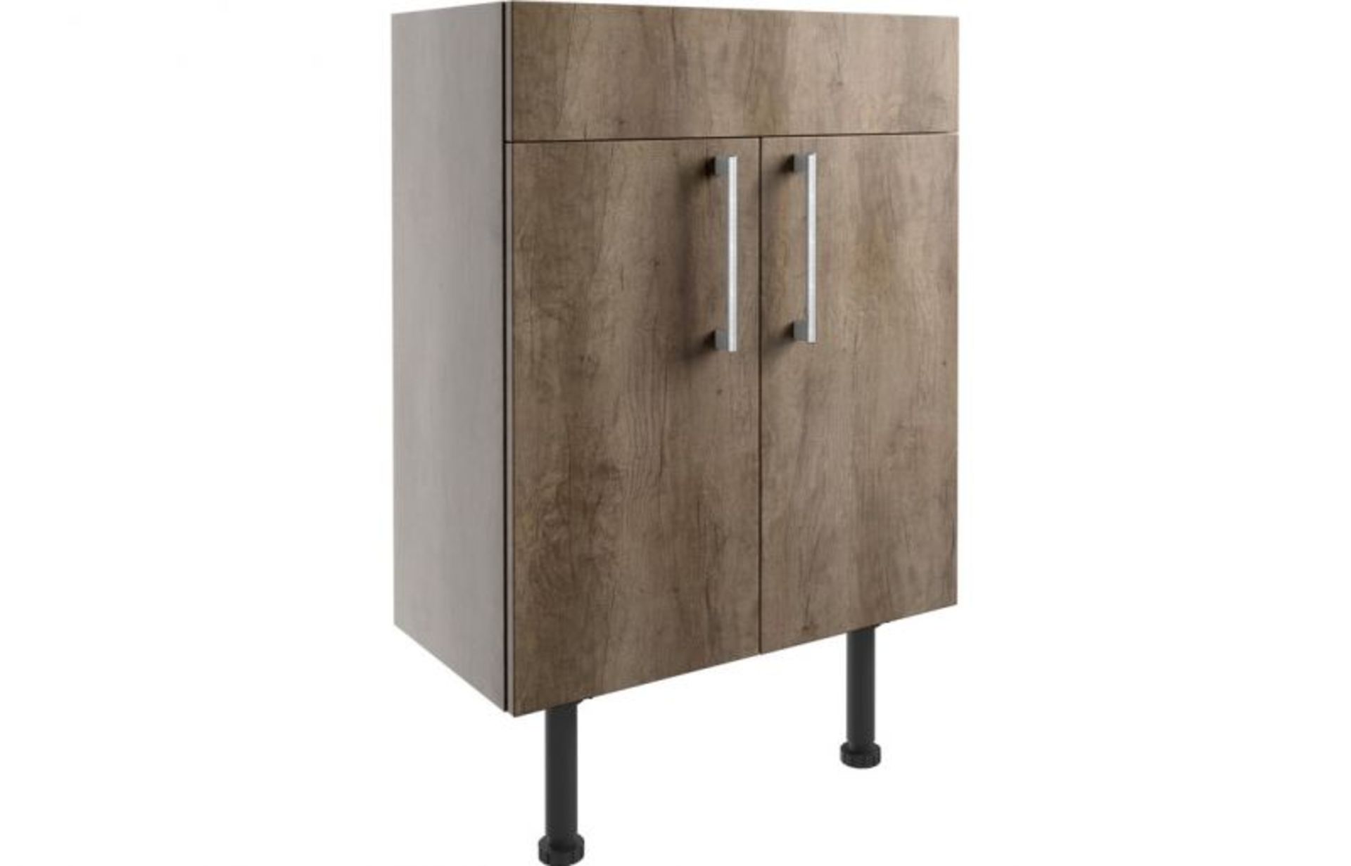 NEW (L100) Alba 600mm Vanity Unit - Grey Nebraska Oak. Durable 18mm cabinet, sides, back and do... - Image 2 of 3
