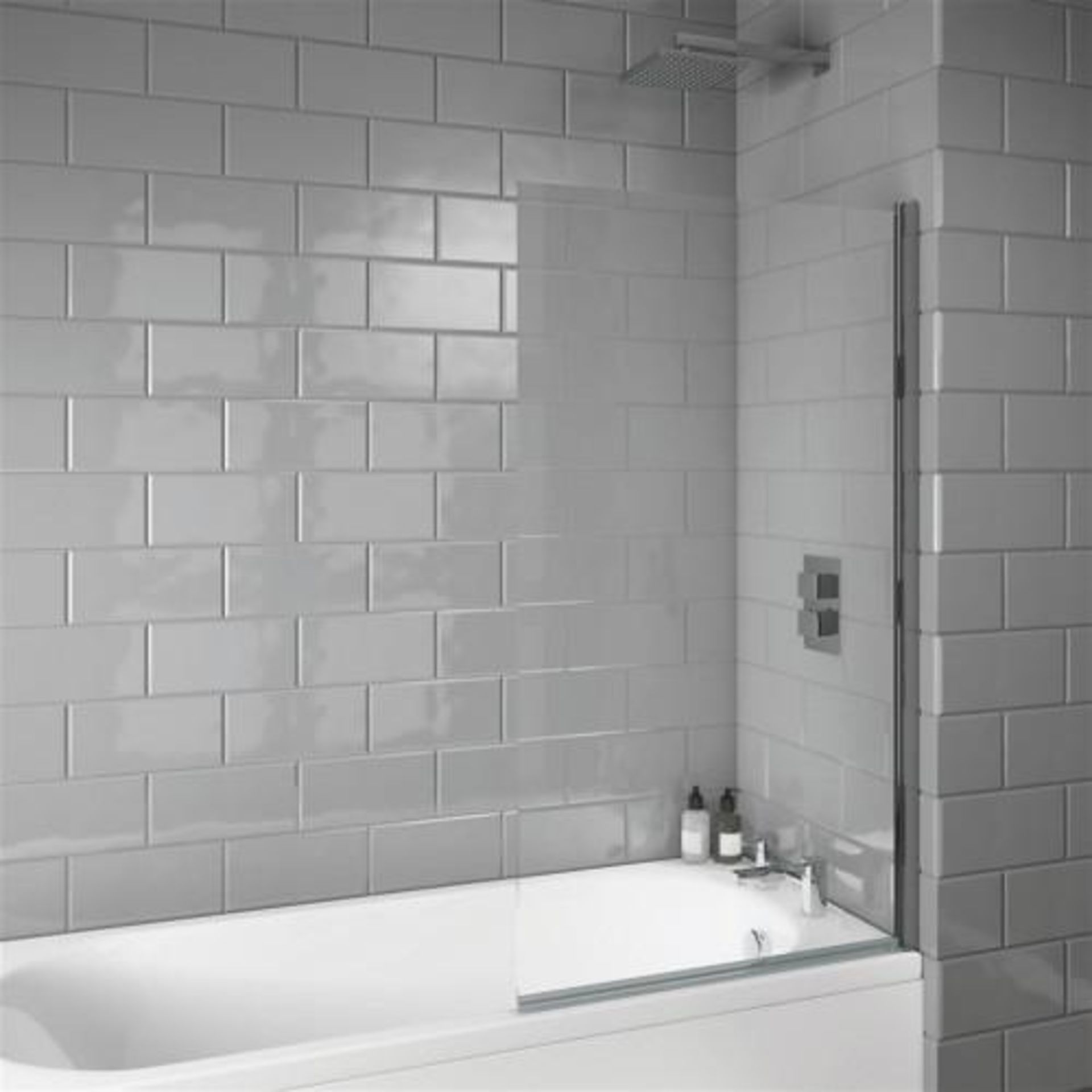 New (O80) Square Edge 6mm Bath Screen 800 X 1400mm - Ls099N. Rrp £213.50. 6mm Toughened Safety...