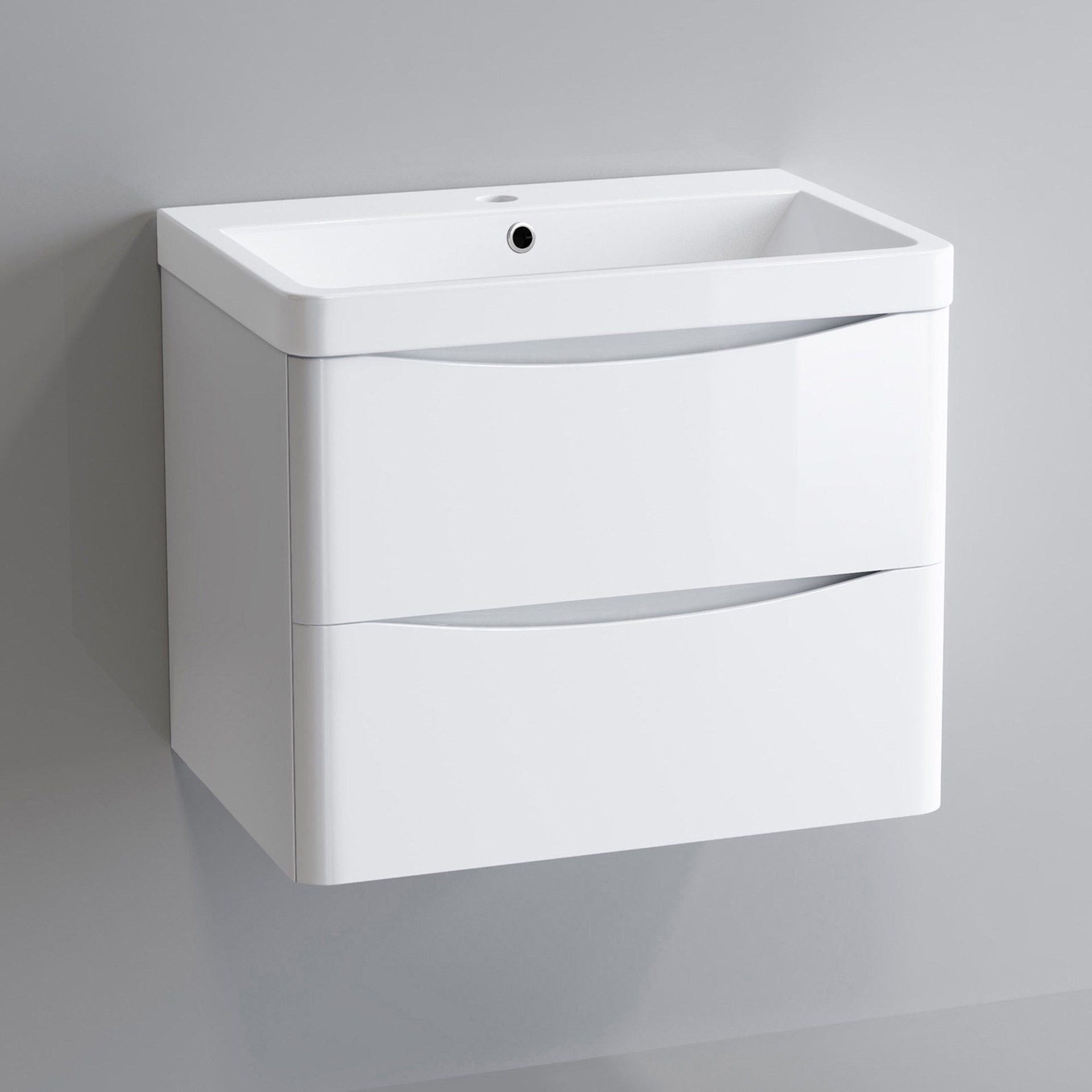 New & Boxed 600mm Austin Gloss White Built In Basin Drawer Unit - Wall Hung.Mf2417 Rrp £749.99... - Image 3 of 3