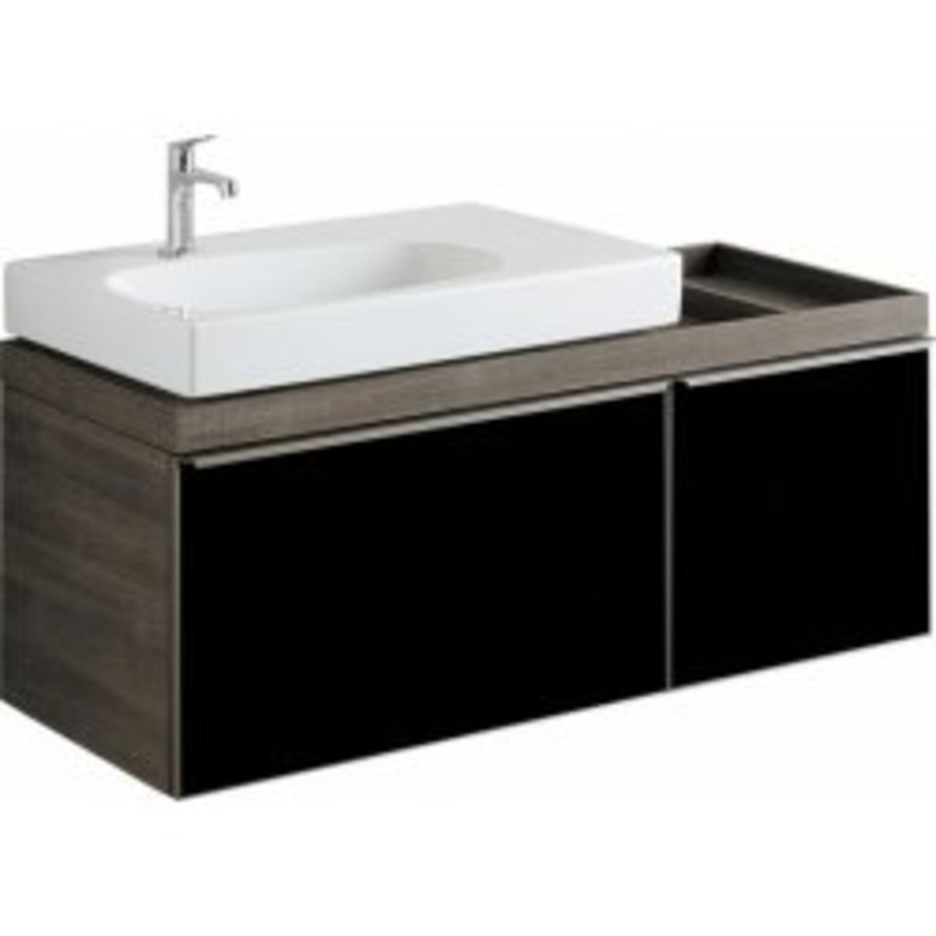 New & Boxed Twyfords Keramag Citterio 1200mm Dark Grey/Brown Vanity Unit With Shelves. Rrp £1... - Image 2 of 3