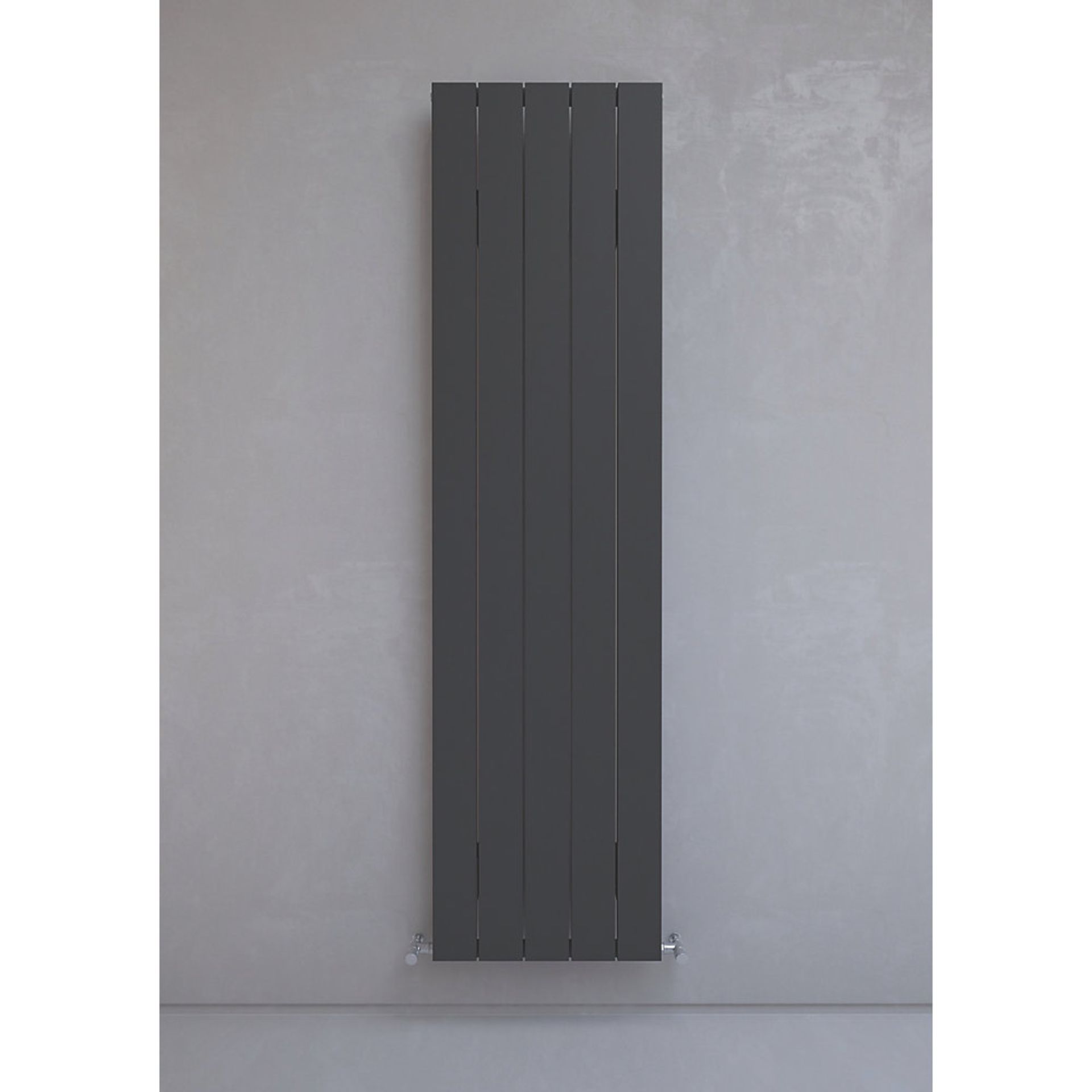 New (O66) 1800X470mm Alulite Flat Aluminium Radiator 1800 X 470mm Black 3897Btu. Rrp £294.99.... - Image 2 of 3