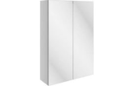 New (O150) 500 mm Slim Mirrored Wall Unit - White. Rrp £236.60. Durable 18 mm Cabinet, Sides A...