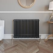 (O184) 600X1226mm Volcanic Four Panel Horizontal Colosseum Traditional Radiator. Rrp £507.99....