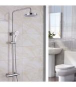 New (O174) Synergy Round Cool Touch Riser Shower. Rrp £365.99. Sleek Lines Add An Element Of S...