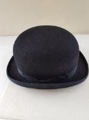 Vintage Herbert Johnson Black Bowler Hat