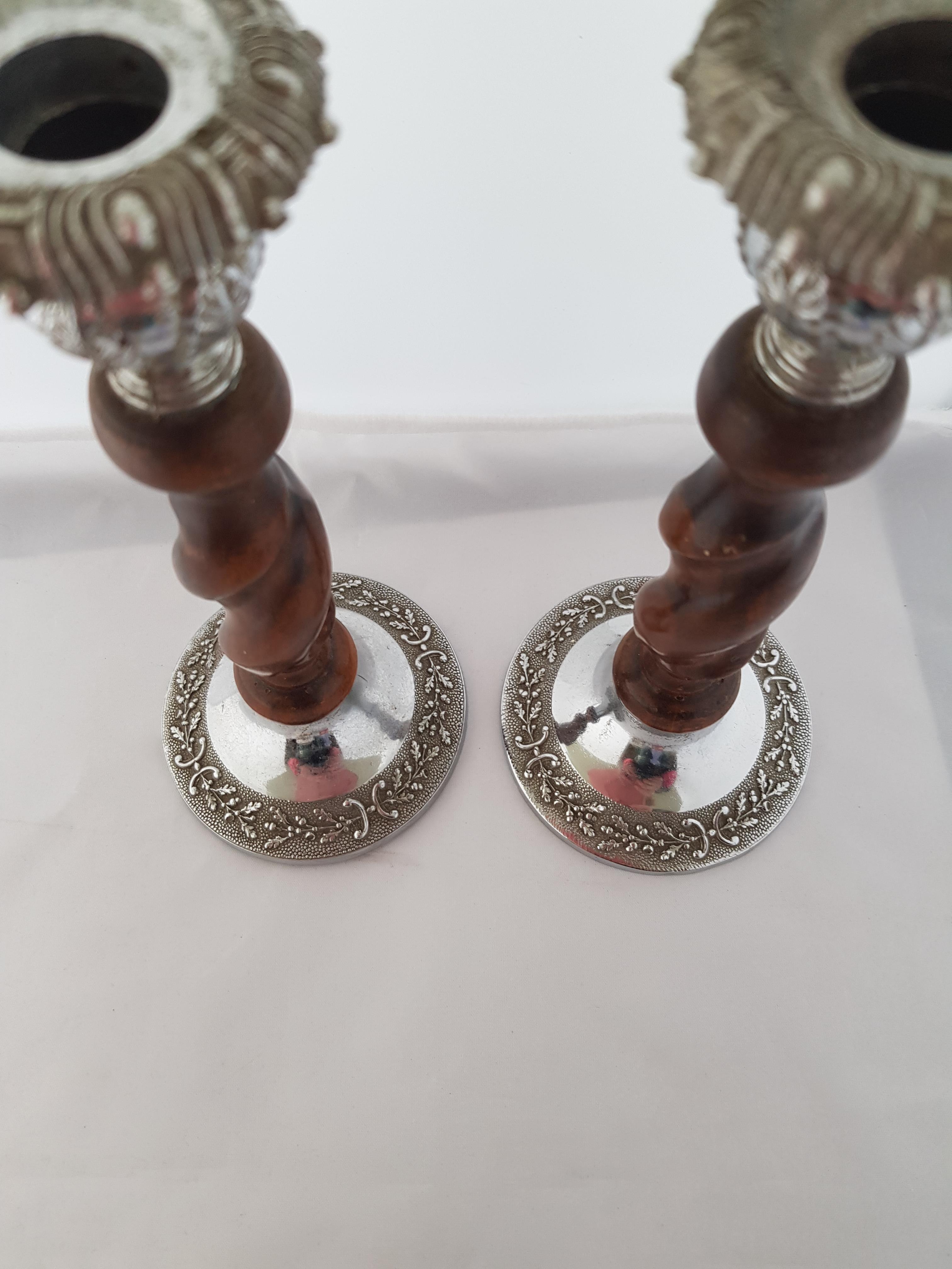 Wood Candle Sticks and 2 trinket/Ring Cases - Image 2 of 4