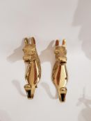 Brass Horse's Heads Coat Hooks