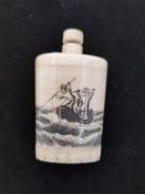 Vintage Scrimshaw Perfume Pot