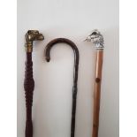 BullDog and Bird Handles Walking Sticks