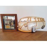 Retro Double Diamond Advertising Picture & Metal VW Campervan