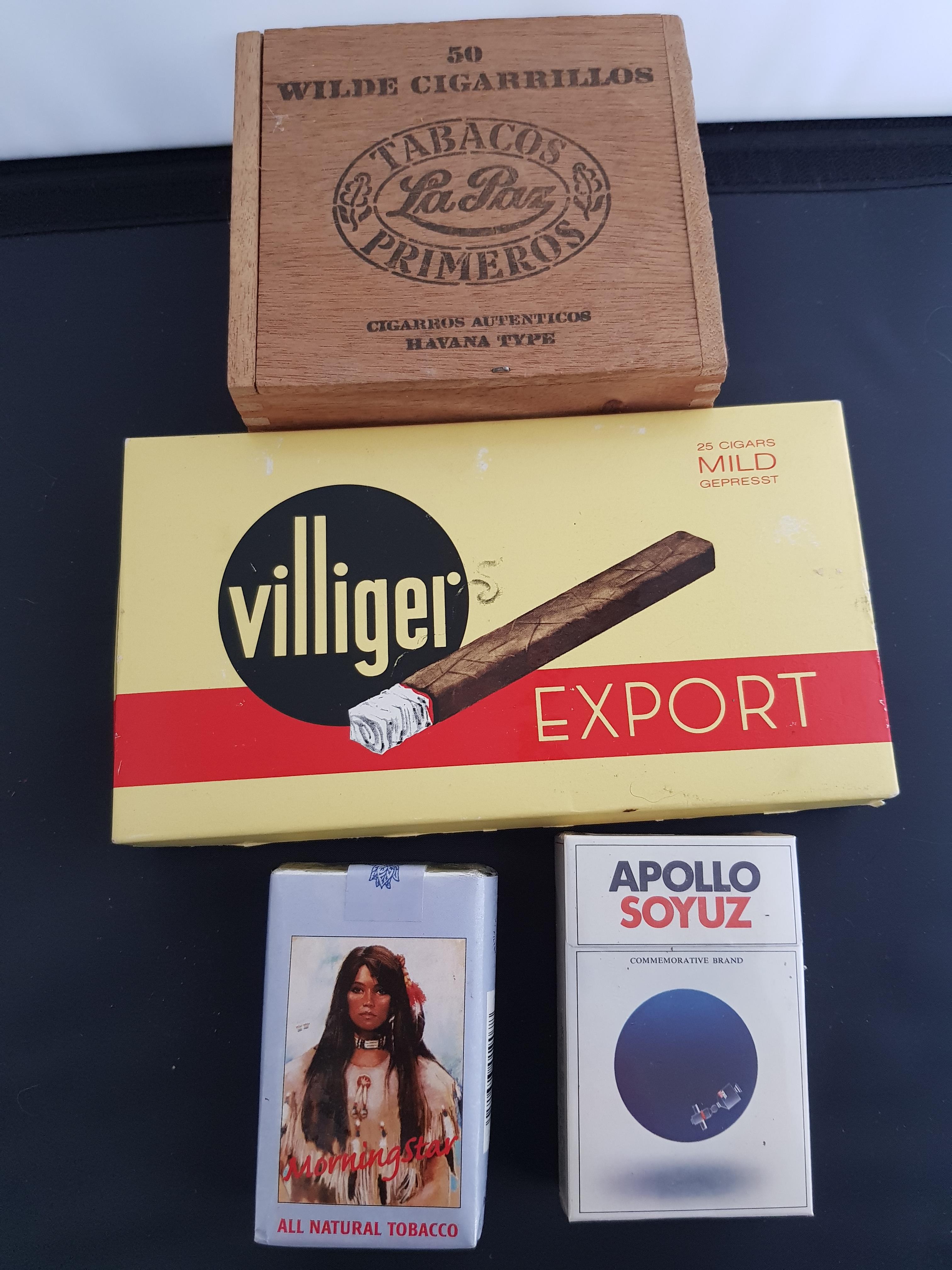 Vintage Cigar Boxes and Collectable Cigarette Packs