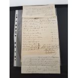 1800's handwritten paper Ephemera