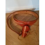 Tan Leather Western Gun Belt with Holster