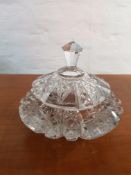 Vintage Cut Glass Trinket Pot