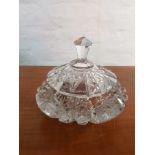 Vintage Cut Glass Trinket Pot