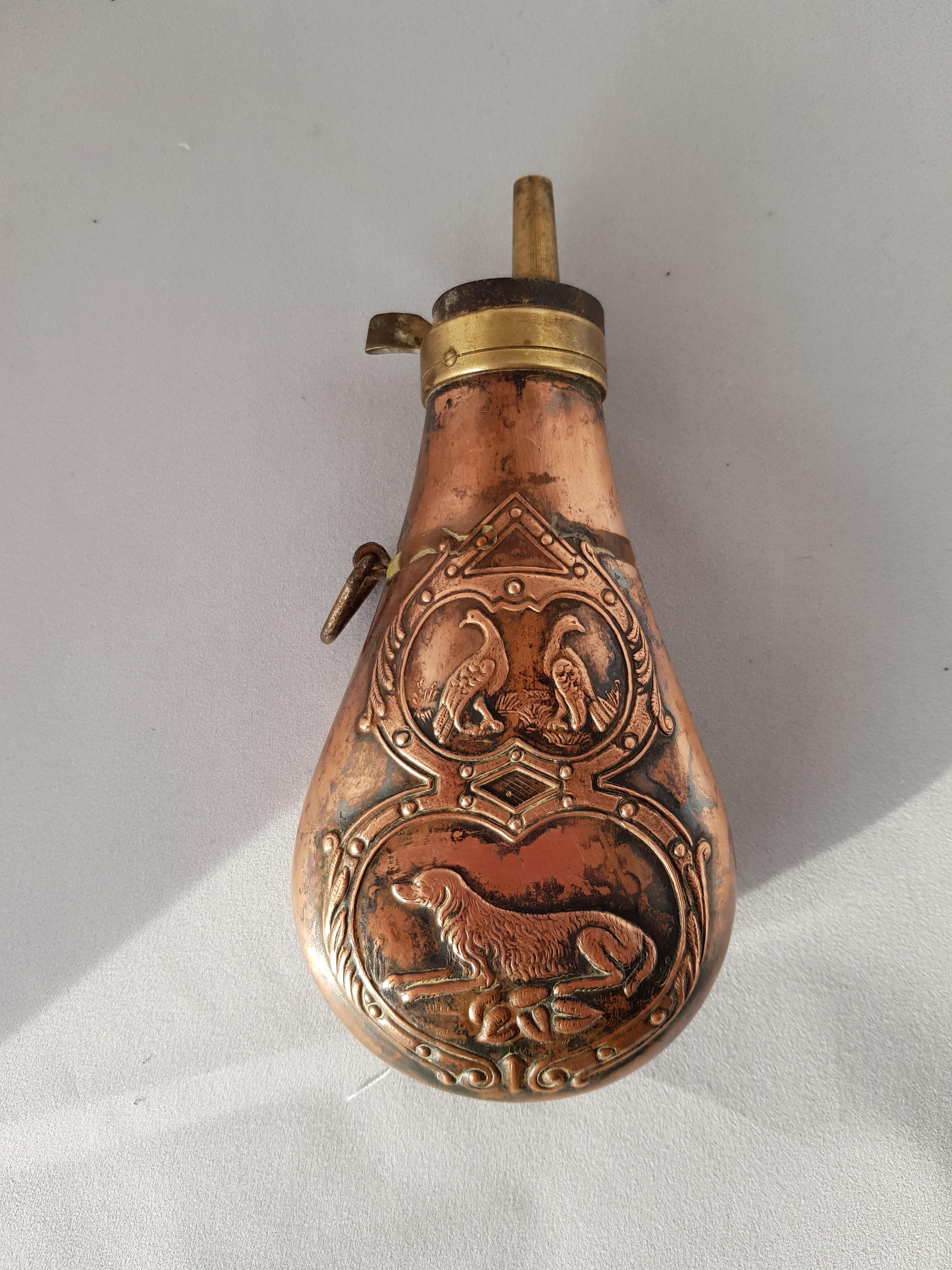 Copper Gunpowder Flask