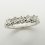 An 18ct white gold 0.50 carat 5-stone diamond ring