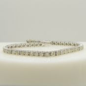 2.00 carat natural diamond-set 18ct white gold line bracelet, boxed