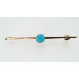 Vintage 9ct (375) Gold Turquoise Brooch