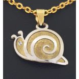 9ct (375) Yellow & White Gold Snail Pendant