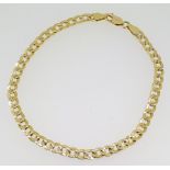 18ct (750) Yellow Gold Open Flat Curb Bracelet - 8" / 20cm