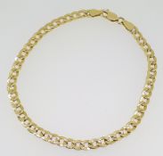 18ct (750) Yellow Gold Open Flat Curb Bracelet - 8" / 20cm