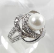 Pearl silver ring