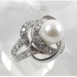 Pearl silver ring