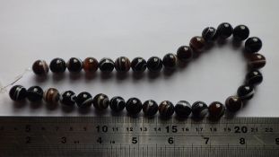 String of Striped / Banded Agate Beads 12 mm