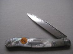 Victorian Mother of Pearl Hafted Silver Bladed Folding Fruit Knife