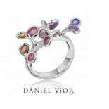 RRP £195 - DANIEL VIOR 925 Silver BRANCA Enamel Ring