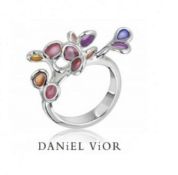 RRP £195 - DANIEL VIOR 925 Silver BRANCA Enamel Ring