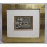King's Cross Underground Etching Print Set in Wide Gilt Frame