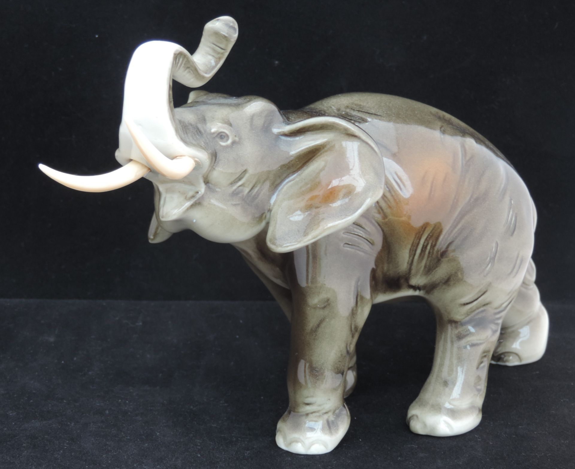 2 Royal Dux Trumpeting Elephant Figures - Image 2 of 8