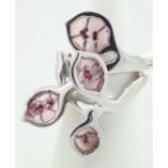 RRP £210 - DANIEL VIOR 925 Silver LUNARIA Pink Enamel Ring