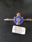 Silver Royal Armoured Corp Enamel Brooch