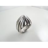 Silver designer domed ring.