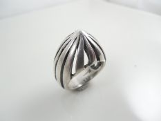 Silver designer domed ring.