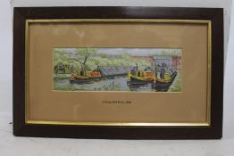 Framed Cashs Miniature Woven Picture Silk Picture Canal Boats